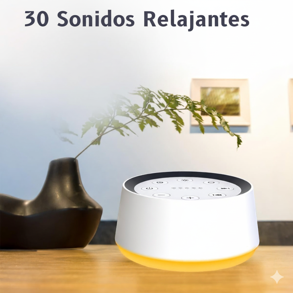 Máquina 30 sonidos relajantes para adultos y bebés, luz nocturna, sonidos enfoque