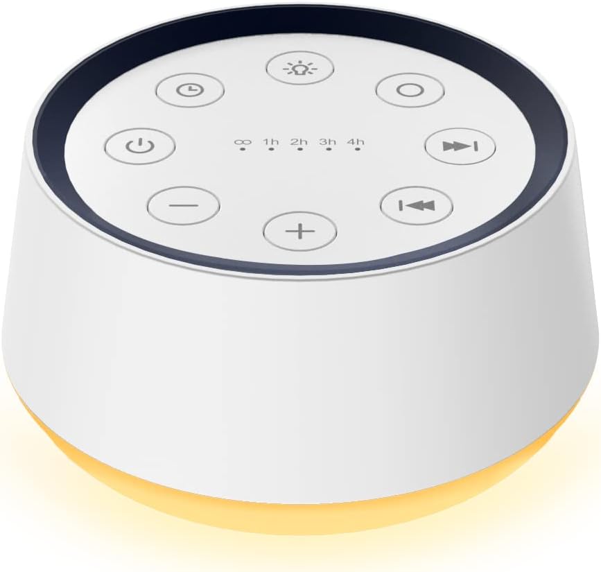 Máquina 30 sonidos relajantes para adultos y bebés, luz nocturna, sonidos enfoque