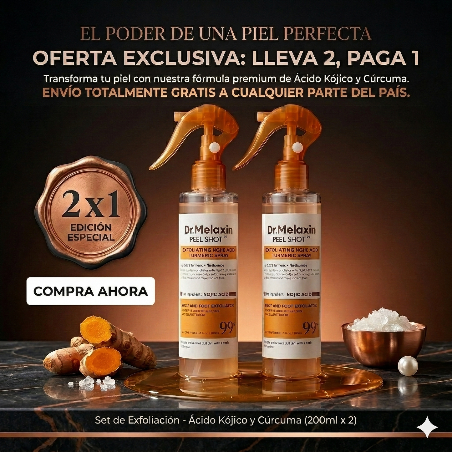 Dr. Melaxin Peel Shot Exfoliante y Aclarante para Áreas Oscuras del Cuerpo